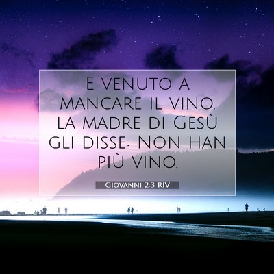 Picture 07 - Giovanni 2:3 RIV - E venuto a mancare il vino, la madre di Gesù gli - Bible Verse Picture