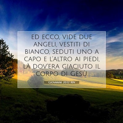 Picture 07 - Giovanni 20:12 RIV - ed ecco, vide due angeli, vestiti di bianco, - Bible Verse Picture