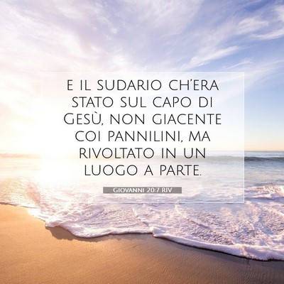 Picture 07 - Giovanni 20:7 RIV - e il sudario ch’era stato sul capo di Gesù, - Bible Verse Picture