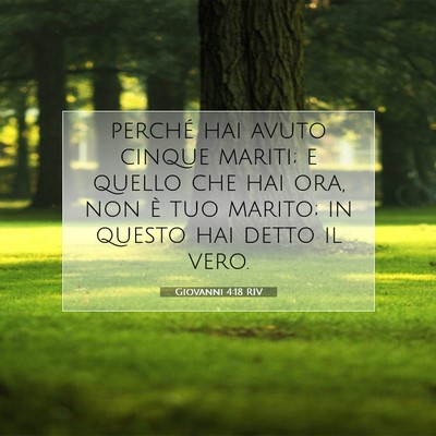 Picture 07 - Giovanni 4:18 RIV - perché hai avuto cinque mariti; e quello che hai - Bible Verse Picture