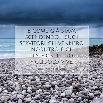 Picture 07 - Giovanni 4:51 RIV - E come già stava scendendo, i suoi servitori gli - Bible Verse Picture