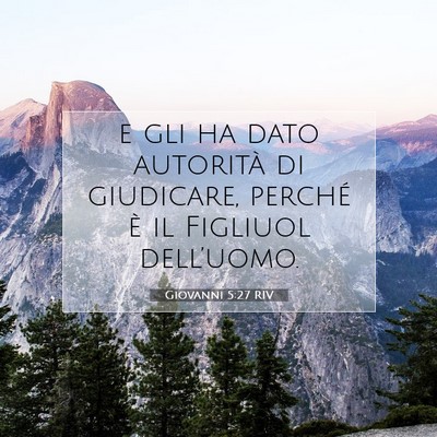 Picture 07 - Giovanni 5:27 RIV - e gli ha dato autorità di giudicare, perché è - Bible Verse Picture