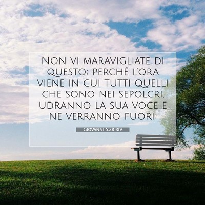 Picture 07 - Giovanni 5:28 RIV - Non vi maravigliate di questo; perché l’ora - Bible Verse Picture