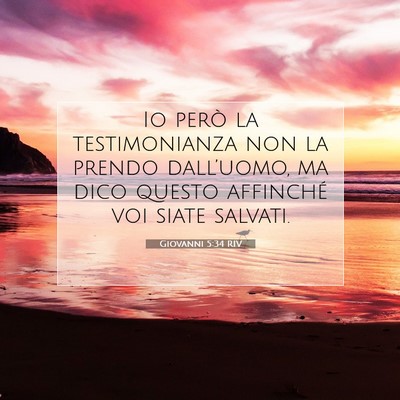 Picture 07 - Giovanni 5:34 RIV - Io però la testimonianza non la prendo - Bible Verse Picture
