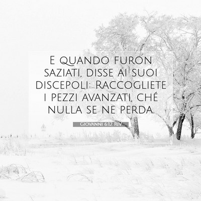Picture 07 - Giovanni 6:12 RIV - E quando furon saziati, disse ai suoi discepoli: - Bible Verse Picture