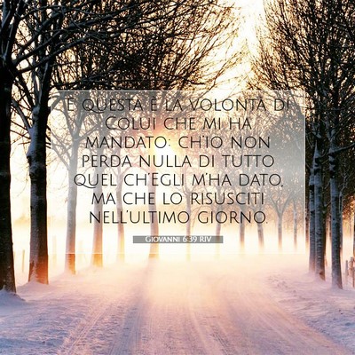 Picture 07 - Giovanni 6:39 RIV - E questa è la volontà di Colui che mi ha - Bible Verse Picture