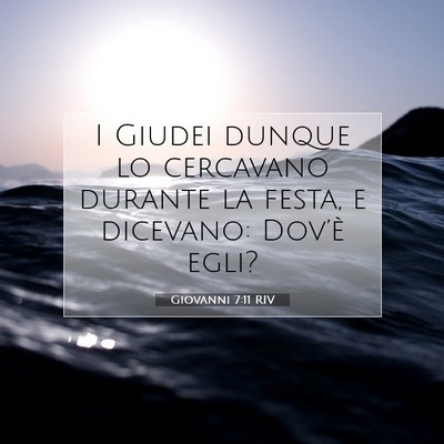 Picture 07 - Giovanni 7:11 RIV - I Giudei dunque lo cercavano durante la festa, e - Bible Verse Picture