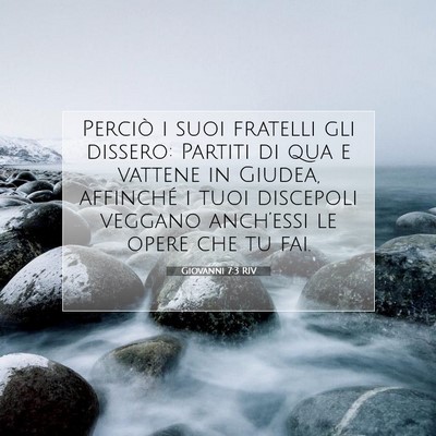 Picture 07 - Giovanni 7:3 RIV - Perciò i suoi fratelli gli dissero: Partiti di - Bible Verse Picture