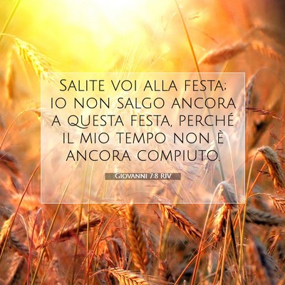 Picture 07 - Giovanni 7:8 RIV - Salite voi alla festa; io non salgo ancora a - Bible Verse Picture