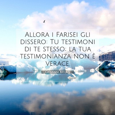 Picture 07 - Giovanni 8:13 RIV - Allora i Farisei gli dissero: Tu testimoni di te - Bible Verse Picture