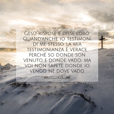 Picture 07 - Giovanni 8:14 RIV - Gesù rispose e disse loro: Quand’anche io - Bible Verse Picture