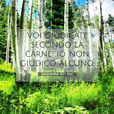 Picture 07 - Giovanni 8:15 RIV - Voi giudicate secondo la carne; io non giudico - Bible Verse Picture