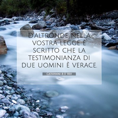 Picture 07 - Giovanni 8:17 RIV - D’altronde nella vostra legge è scritto che la - Bible Verse Picture