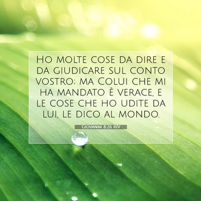 Picture 07 - Giovanni 8:26 RIV - Ho molte cose da dire e da giudicare sul conto - Bible Verse Picture