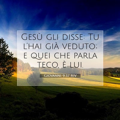 Picture 07 - Giovanni 9:37 RIV - Gesù gli disse: Tu l’hai già veduto; e quei - Bible Verse Picture