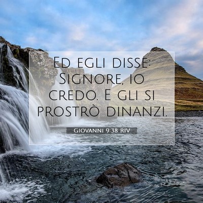Picture 07 - Giovanni 9:38 RIV - Ed egli disse: Signore, io credo. E gli si - Bible Verse Picture