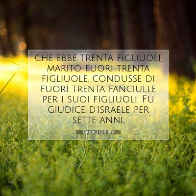 Picture 07 - Giudici 12:9 RIV - che ebbe trenta figliuoli, maritò fuori trenta - Bible Verse Picture