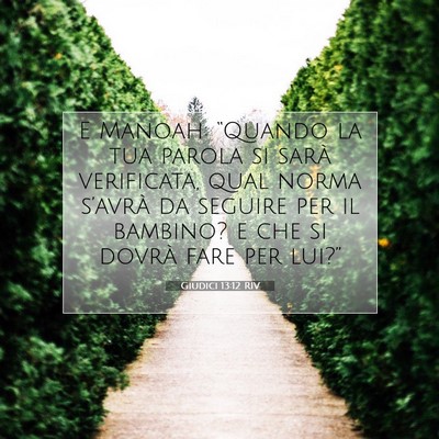 Picture 07 - Giudici 13:12 RIV - E Manoah: “Quando la tua parola si sarà - Bible Verse Picture