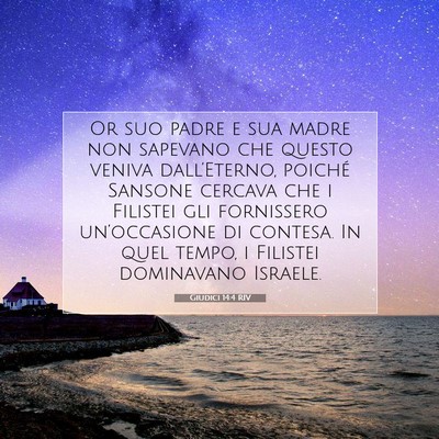 Picture 07 - Giudici 14:4 RIV - Or suo padre e sua madre non sapevano che questo - Bible Verse Picture