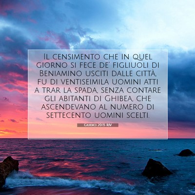 Picture 07 - Giudici 20:15 RIV - Il censimento che in quel giorno si fece de’ - Bible Verse Picture