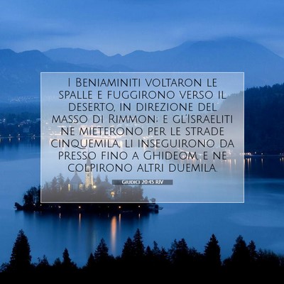 Picture 07 - Giudici 20:45 RIV - I Beniaminiti voltaron le spalle e fuggirono - Bible Verse Picture