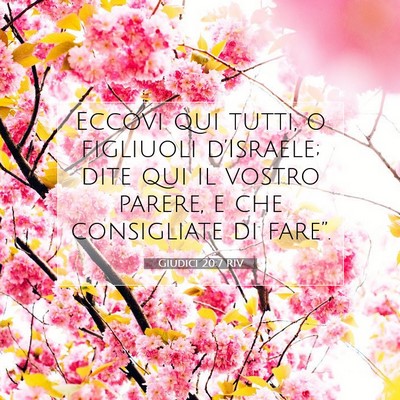 Picture 07 - Giudici 20:7 RIV - Eccovi qui tutti, o figliuoli d’Israele; dite - Bible Verse Picture