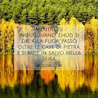 Picture 07 - Giudici 3:26 RIV - Mentr’essi indugiavano, Ehud si diè alla fuga, - Bible Verse Picture