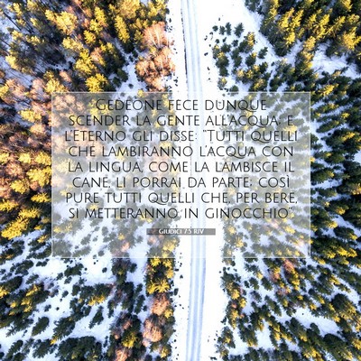 Picture 07 - Giudici 7:5 RIV - Gedeone fece dunque scender la gente all’acqua; - Bible Verse Picture