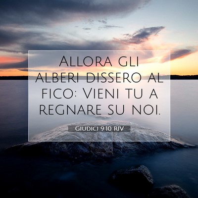 Picture 07 - Giudici 9:10 RIV - Allora gli alberi dissero al fico: Vieni tu a - Bible Verse Picture