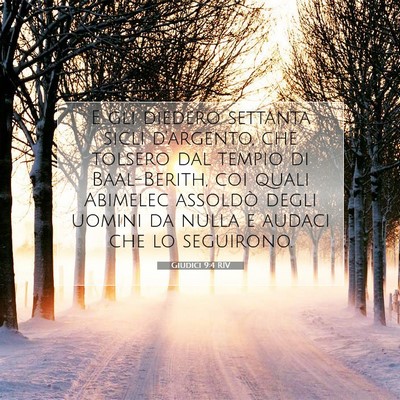 Picture 07 - Giudici 9:4 RIV - E gli diedero settanta sicli d’argento, che - Bible Verse Picture