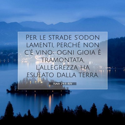 Picture 07 - Isaia 24:11 RIV - Per le strade s’odon lamenti, perché non - Bible Verse Picture