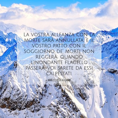 Picture 07 - Isaia 28:18 RIV - La vostra alleanza con la morte sarà annullata, - Bible Verse Picture