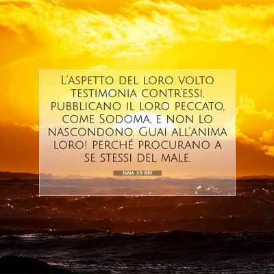Picture 07 - Isaia 3:9 RIV - L’aspetto del loro volto testimonia - Bible Verse Picture