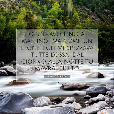 Picture 07 - Isaia 38:13 RIV - Io speravo fino al mattino… ma come un leone, - Bible Verse Picture