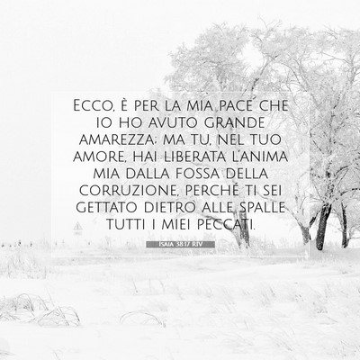 Picture 07 - Isaia 38:17 RIV - Ecco, è per la mia pace che io ho avuto grande - Bible Verse Picture