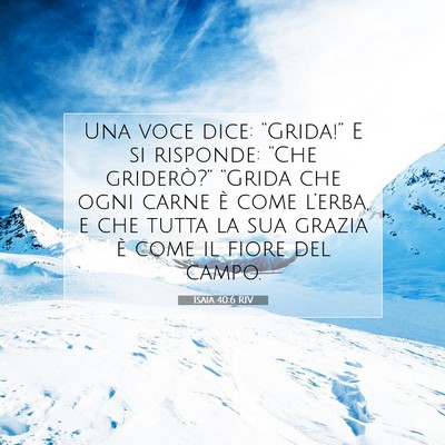 Picture 07 - Isaia 40:6 RIV - Una voce dice: “Grida!” E si risponde: “Che - Bible Verse Picture
