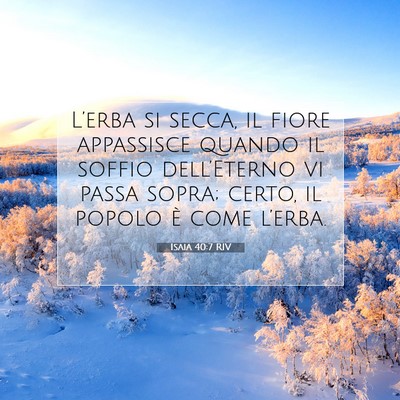 Picture 07 - Isaia 40:7 RIV - L’erba si secca, il fiore appassisce quando il - Bible Verse Picture