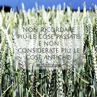 Picture 07 - Isaia 43:18 RIV - Non ricordare più le cose passate, e non - Bible Verse Picture