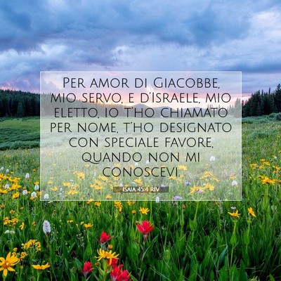 Picture 07 - Isaia 45:4 RIV - Per amor di Giacobbe, mio servo, e d’Israele, - Bible Verse Picture