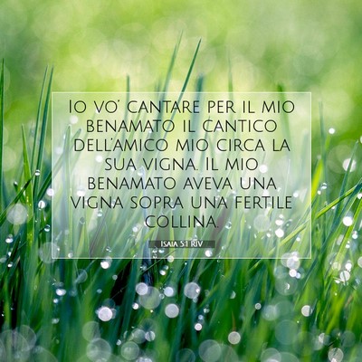 Picture 07 - Isaia 5:1 RIV - Io vo’ cantare per il mio benamato il cantico - Bible Verse Picture