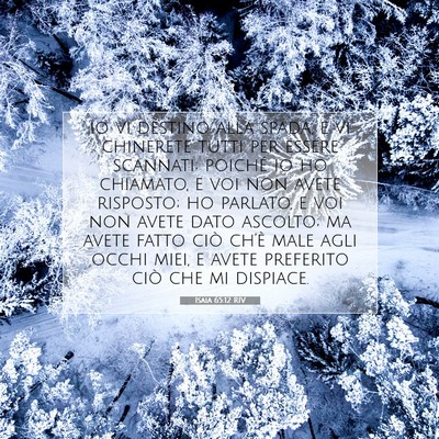 Picture 07 - Isaia 65:12 RIV - io vi destino alla spada, e vi chinerete tutti - Bible Verse Picture