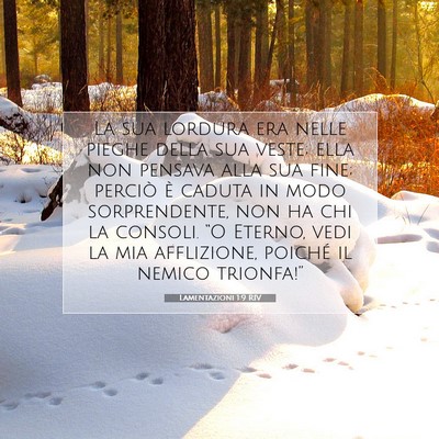 Picture 07 - Lamentazioni 1:9 RIV - La sua lordura era nelle pieghe della sua veste; - Bible Verse Picture