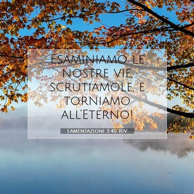 Picture 07 - Lamentazioni 3:40 RIV - Esaminiamo le nostre vie, scrutiamole, e torniamo - Bible Verse Picture