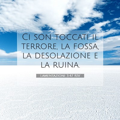 Picture 07 - Lamentazioni 3:47 RIV - Ci son toccati il terrore, la fossa, la - Bible Verse Picture