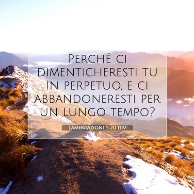 Picture 07 - Lamentazioni 5:20 RIV - Perché ci dimenticheresti tu in perpetuo, e ci - Bible Verse Picture
