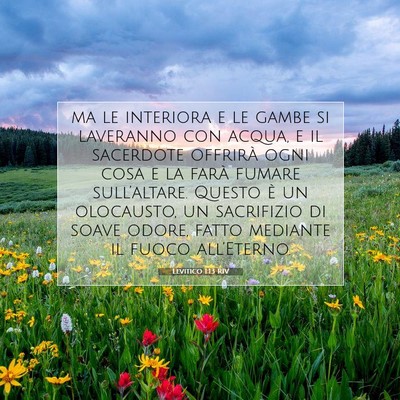 Picture 07 - Levitico 1:13 RIV - ma le interiora e le gambe si laveranno con - Bible Verse Picture