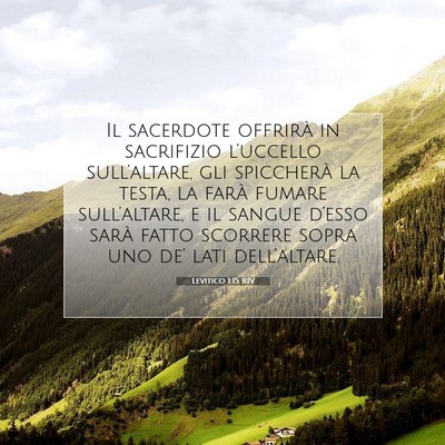 Picture 07 - Levitico 1:15 RIV - Il sacerdote offrirà in sacrifizio l’uccello - Bible Verse Picture