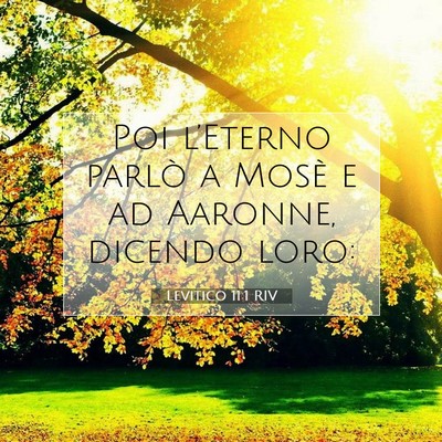 Picture 07 - Levitico 11:1 RIV - Poi l’Eterno parlò a Mosè e ad Aaronne, - Bible Verse Picture