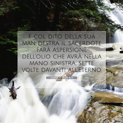 Picture 07 - Levitico 14:27 RIV - E col dito della sua man destra il sacerdote - Bible Verse Picture