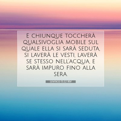 Picture 07 - Levitico 15:22 RIV - E chiunque toccherà qualsivoglia mobile sul - Bible Verse Picture